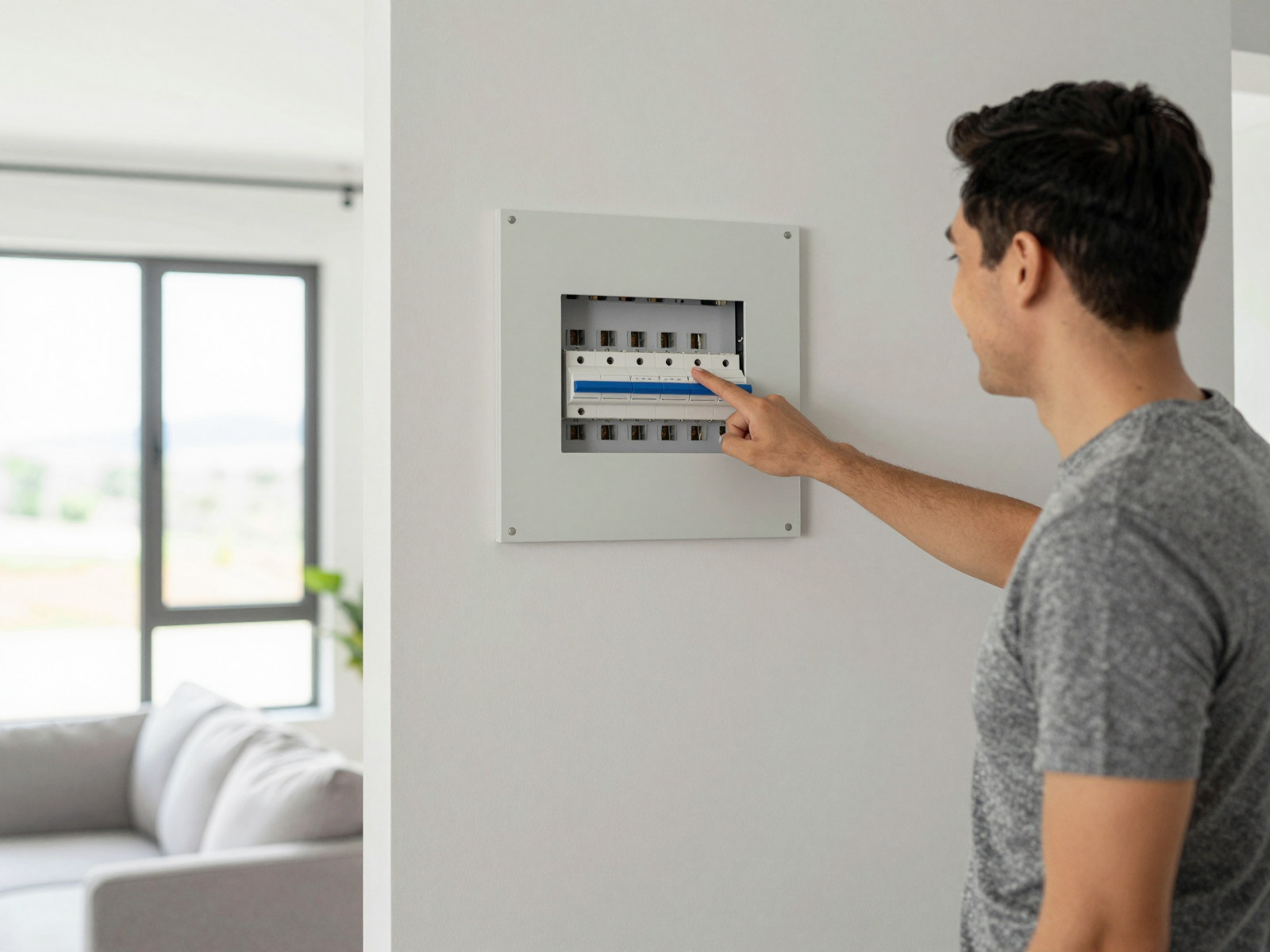 Newly installed circuit breaker panel in home